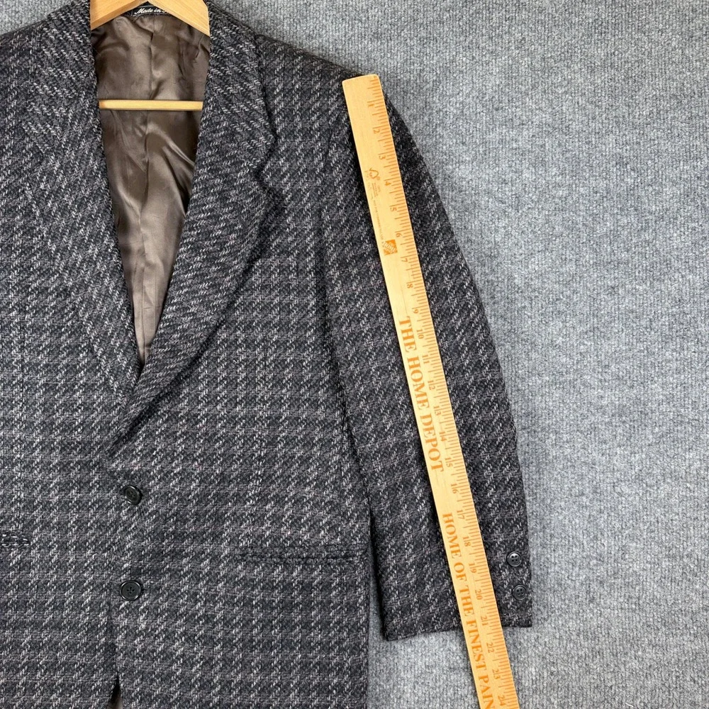 Vintage Mani Giorgio Armani Blazer Mens 38S Gray Purple Tweed Wool Made in Italy